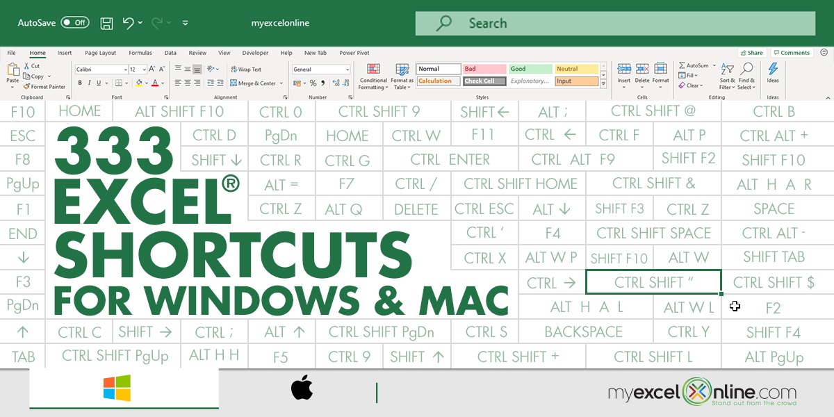 shortcut for copy function excel mac